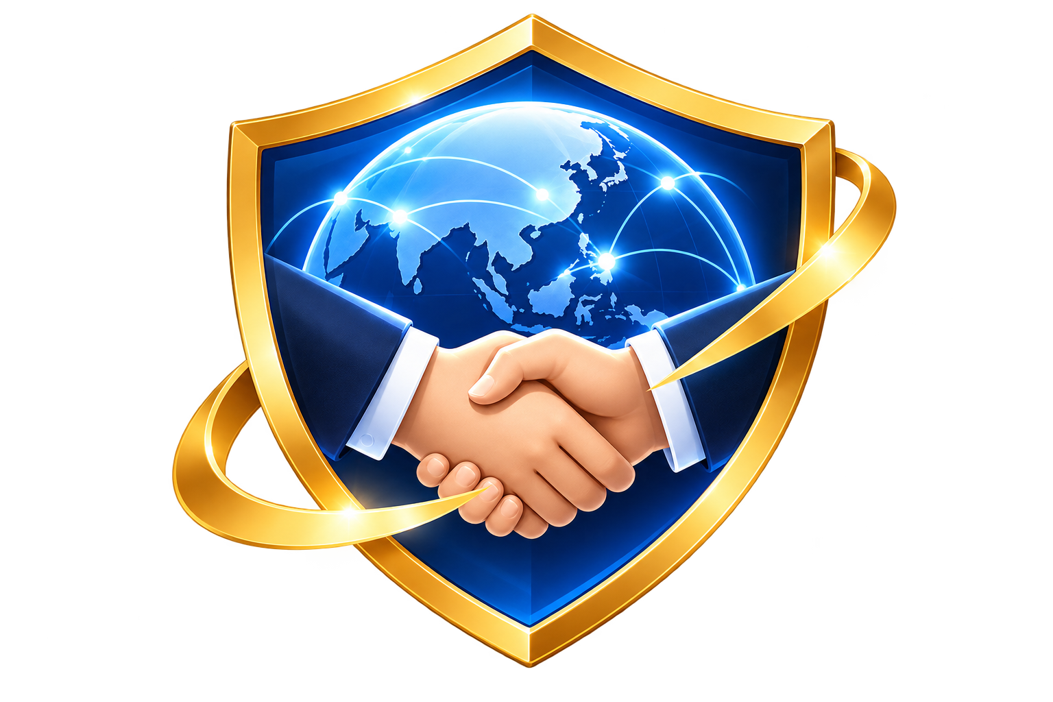 Gold and Blue Global Partnership Shield